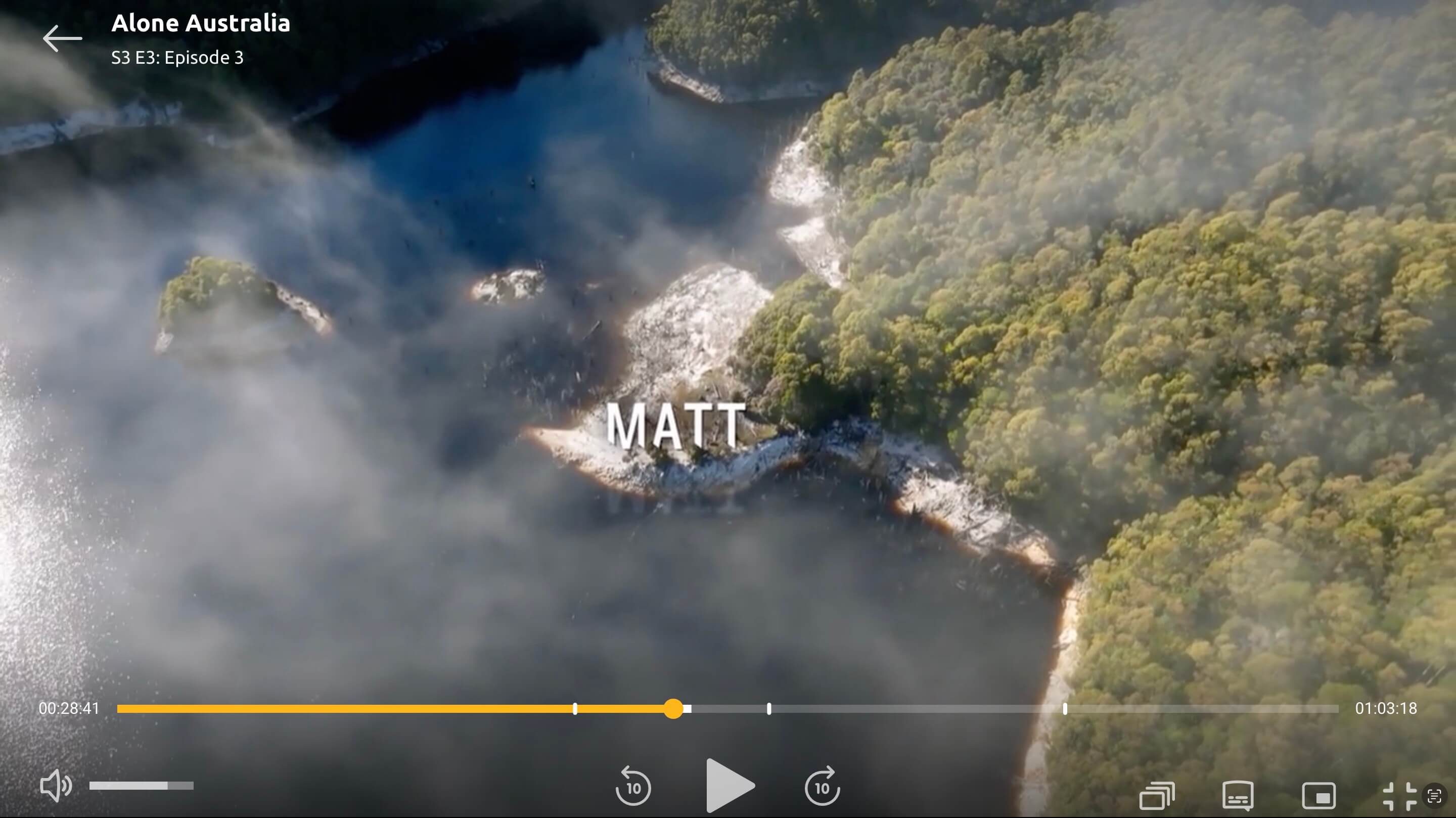 Screengrab from Matt's location