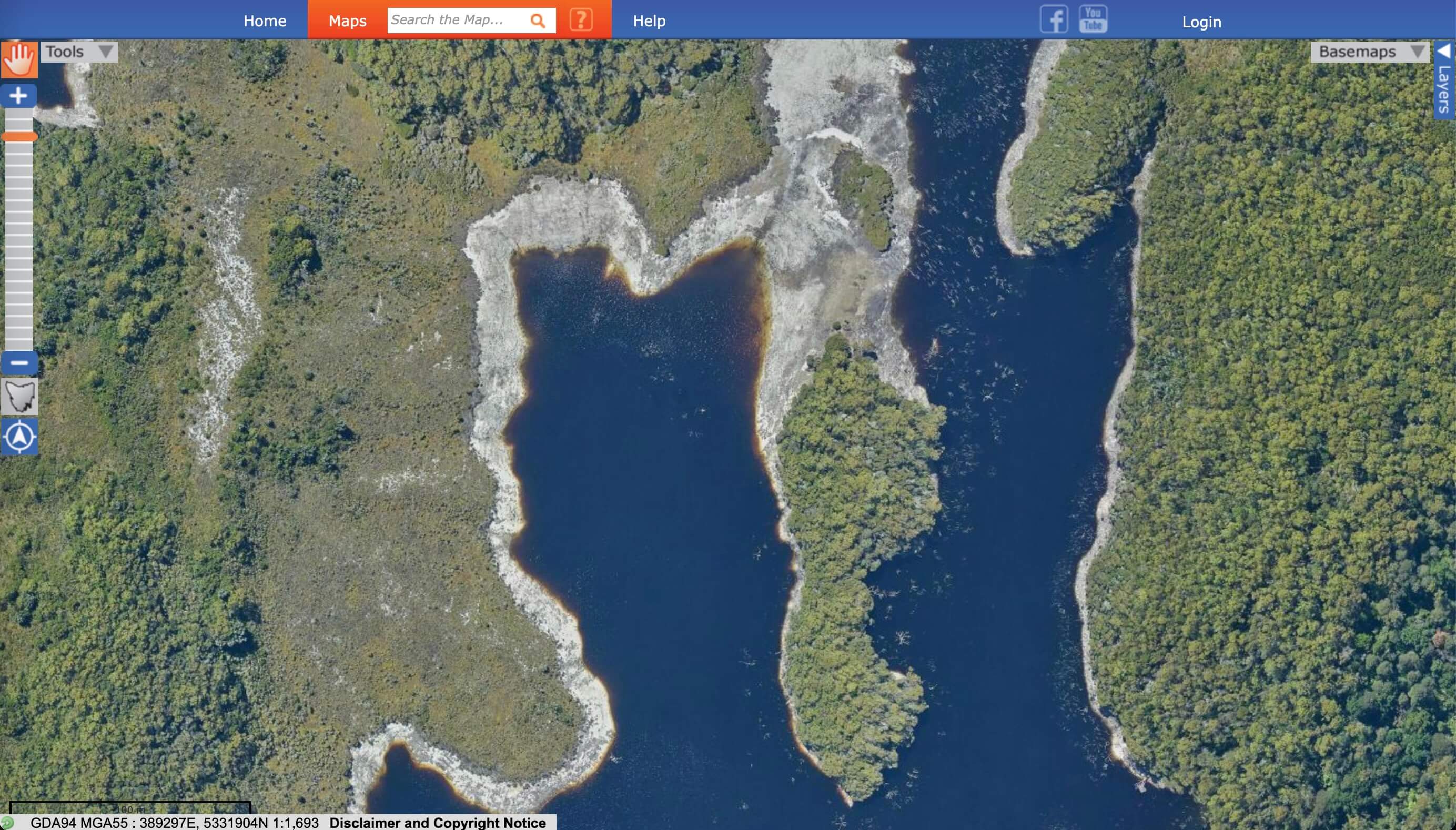 LISTmap aerial photo of Tom's location